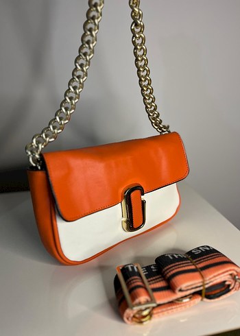 Renkli Zincir Detaylı Deri Kadın Çapraz Çanta - Görsel 4