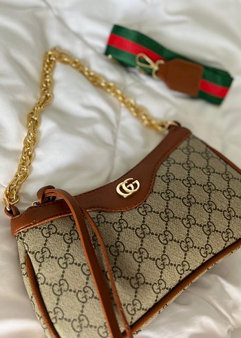 Zincir Detaylı Kahverengi Deri Kadın Çanta - Görsel 5