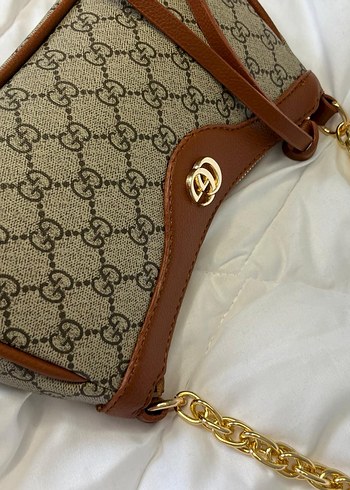 Zincir Detaylı Kahverengi Deri Kadın Çanta - Görsel 3