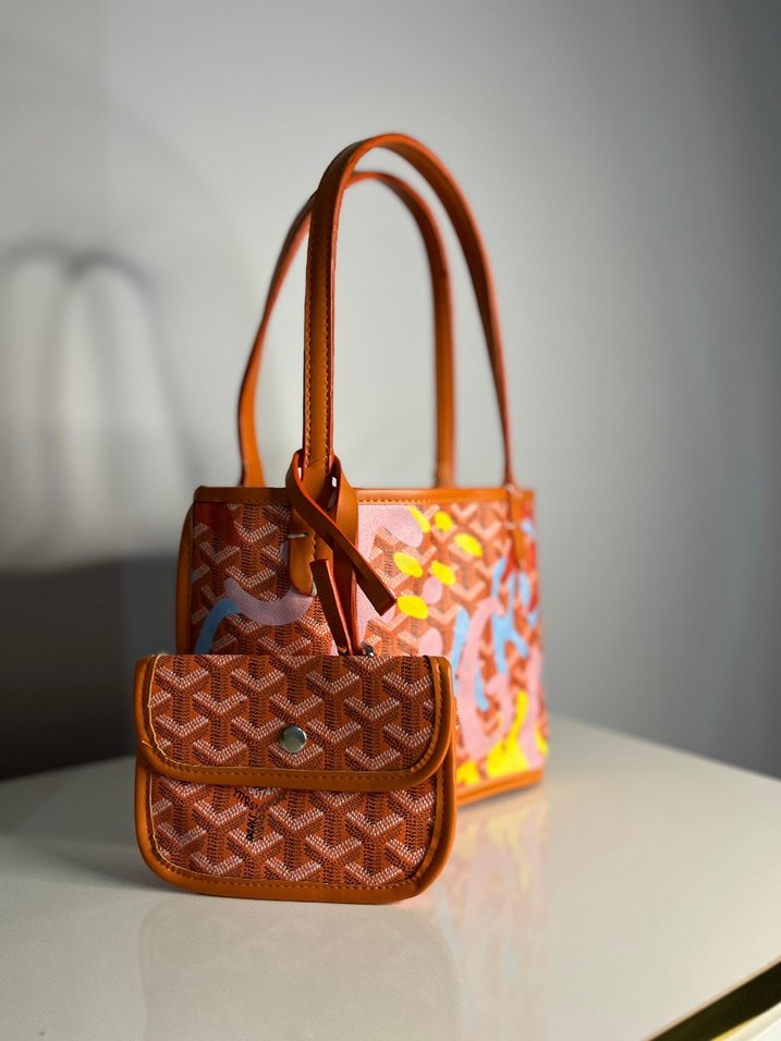 Renkli Baskılı Deri Kadın Çanta - Görsel 3