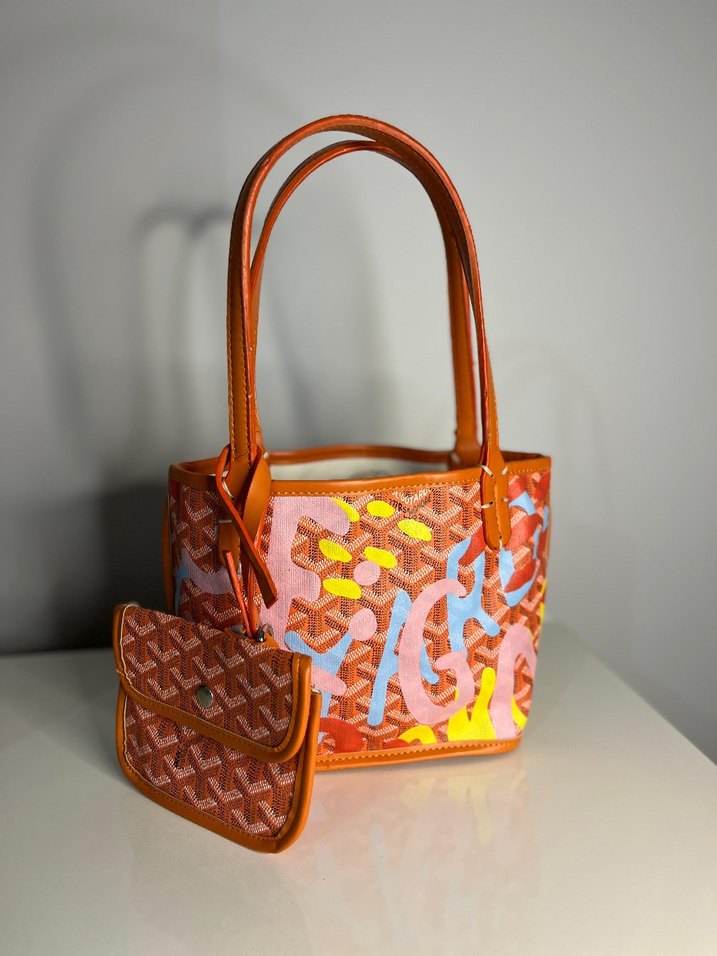Renkli Baskılı Deri Kadın Çanta - Görsel 2