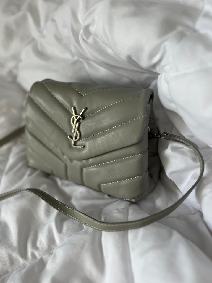 Gri Deri Kadın Çanta - Fermuarlı, Sokak Stili - Görsel 4