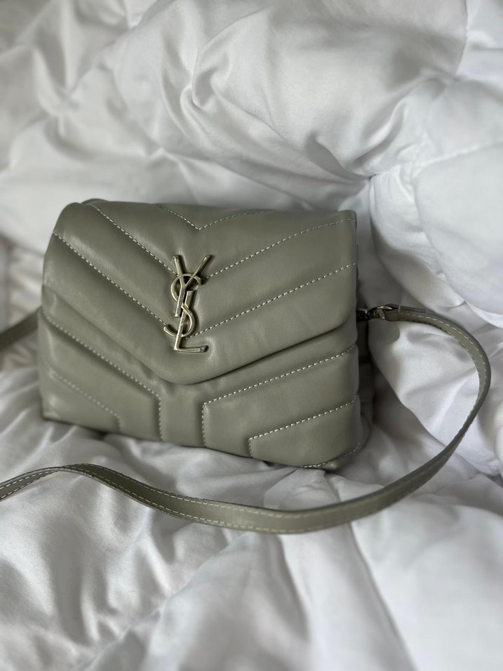 Gri Deri Kadın Çanta - Fermuarlı, Sokak Stili - Görsel 2