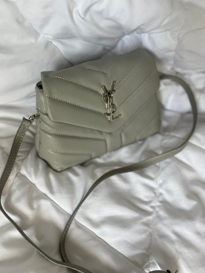 Gri Deri Kadın Çanta - Fermuarlı, Sokak Stili - Görsel 5