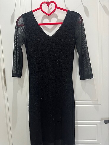 Tüllü simli balık elbise - Görsel 7