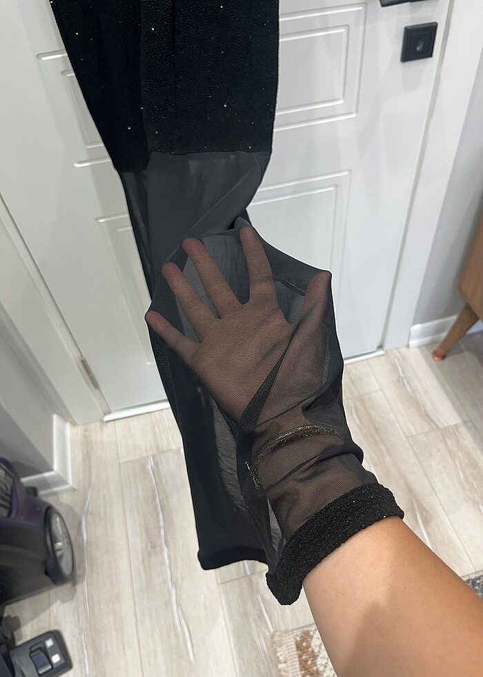 Tüllü simli balık elbise - Görsel 3