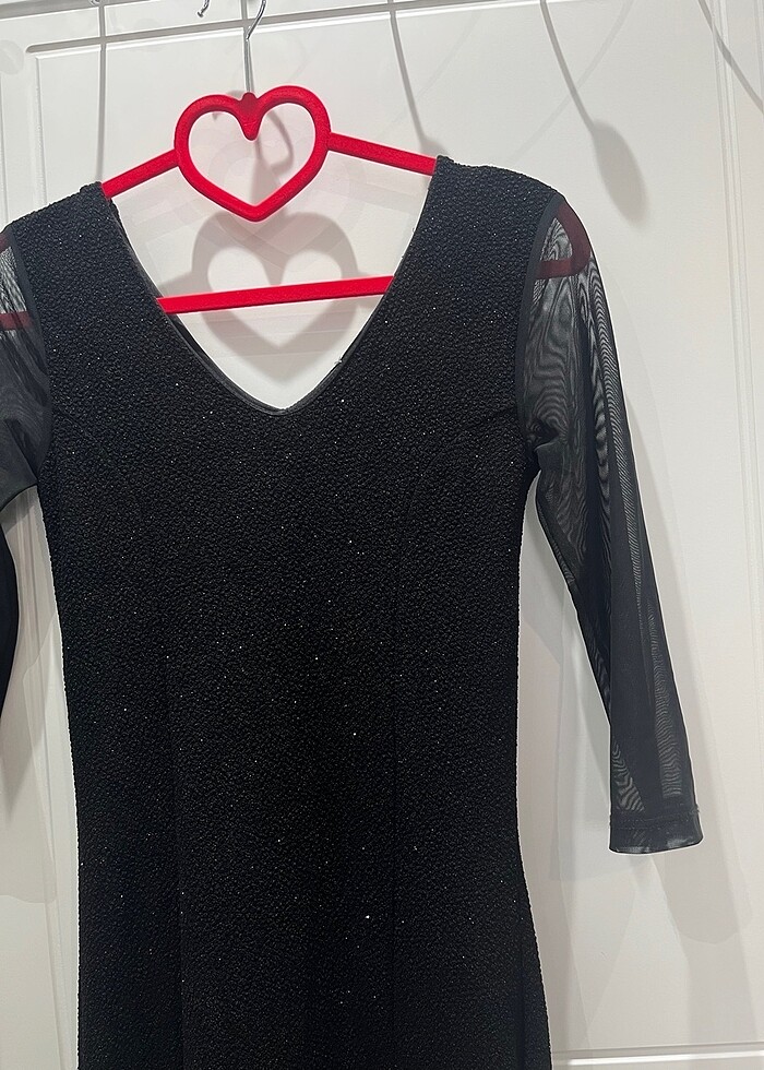 Tüllü simli balık elbise - Görsel 5