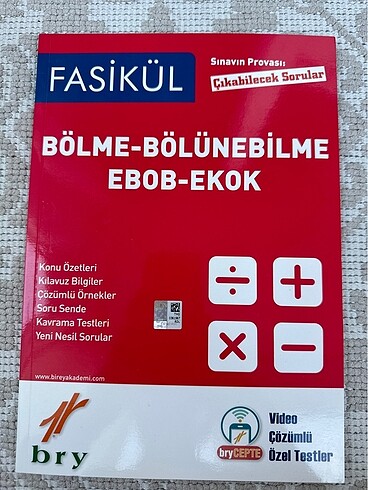 bölme bölünebilme ebob ekok fasikül bry