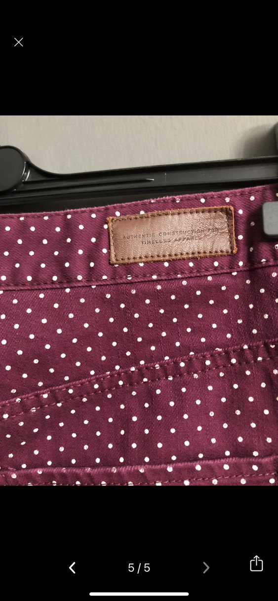 Bordo Puantiyeli Düğmeli Mini Etek - Görsel 5