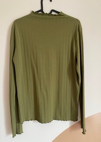 Kadın Haki Boğazlı Fitilli Triko - Görsel 2