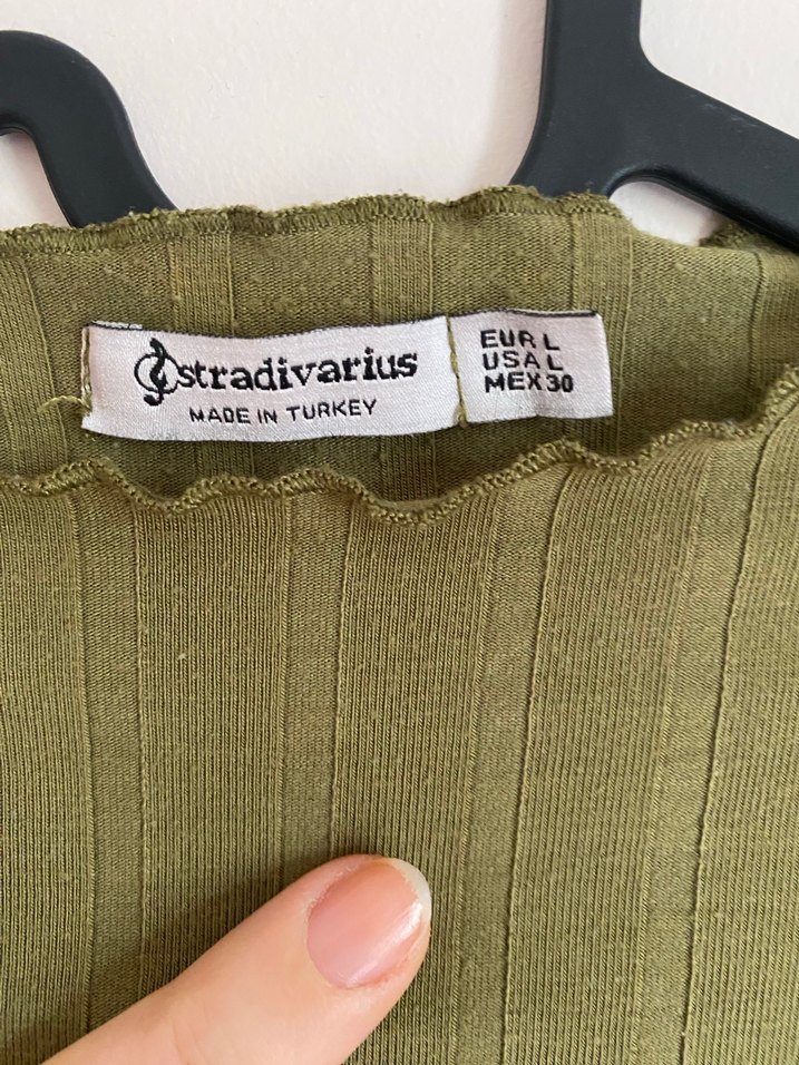 Kadın Haki Boğazlı Fitilli Triko - Görsel 3