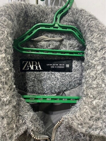 xs Beden gri Renk Zara crop mont