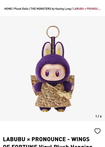  Beden Renk Pop Mart Labubu Wings of Fortune Altın Renkli Peluş Oyuncak