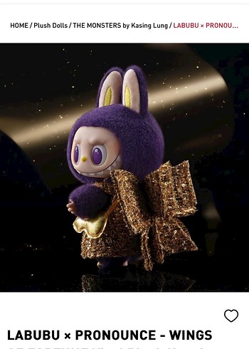 Diğer Pop Mart Labubu Wings of Fortune Altın Renkli Peluş Oyuncak