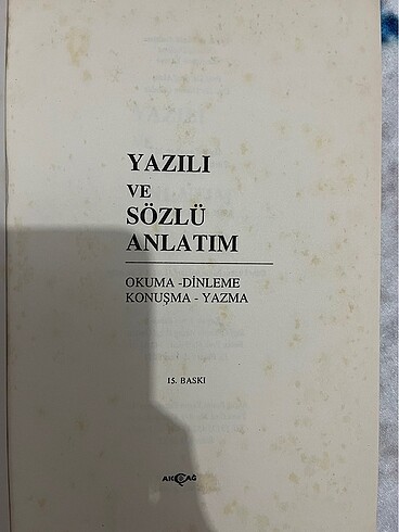 Yazılı ve Sözlü Anlatım Kitabı