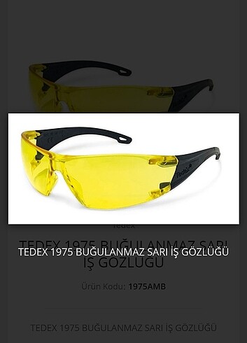 İş güvenliği gözlükleri TEDEX ve UNİVET markadır 