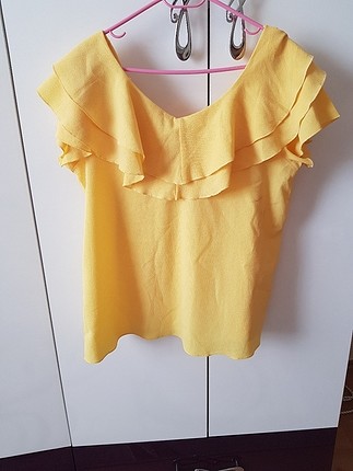 sarı v yaka bluz 