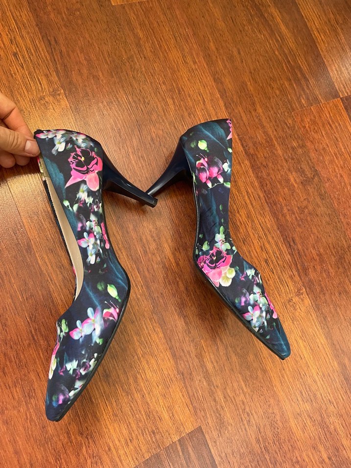 Kadın topuklu ayakkabı Çiçek Desenli Stiletto - Görsel 3