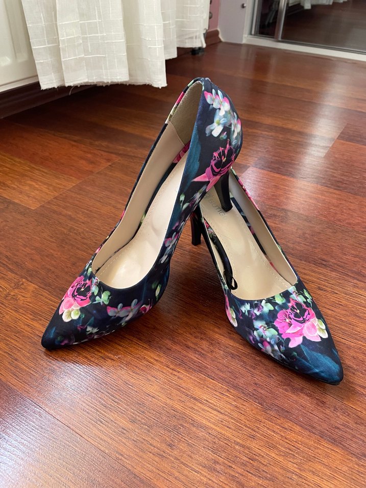 Kadın topuklu ayakkabı Çiçek Desenli Stiletto - Görsel 2