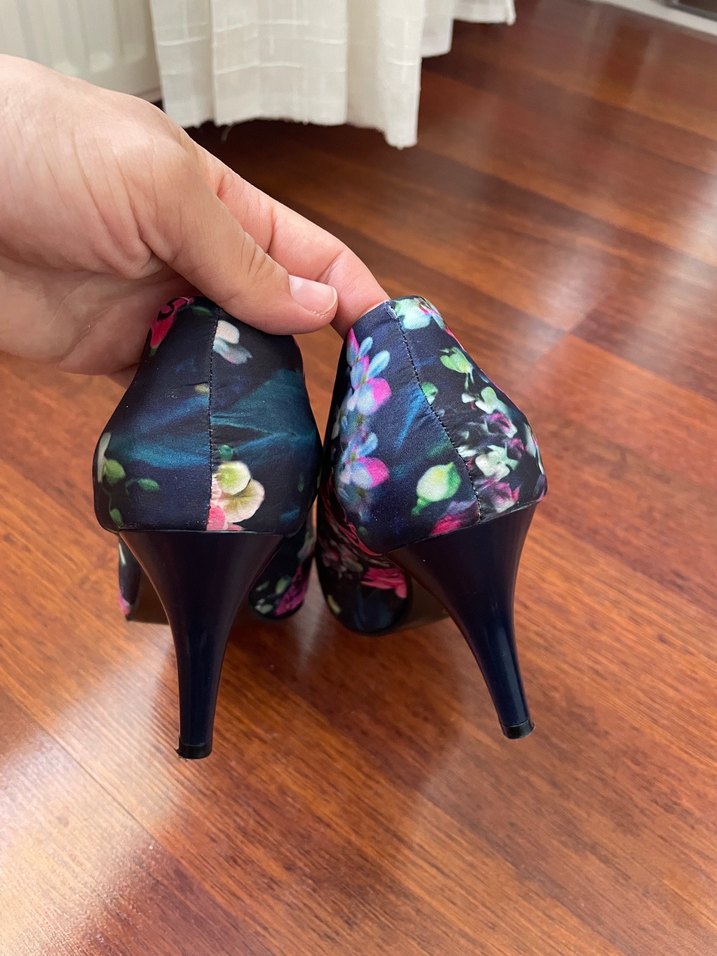 Kadın topuklu ayakkabı Çiçek Desenli Stiletto - Görsel 4