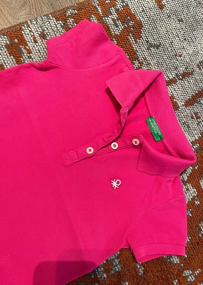 Benetton kız çocuk polo yaka tshirt - Görsel 2