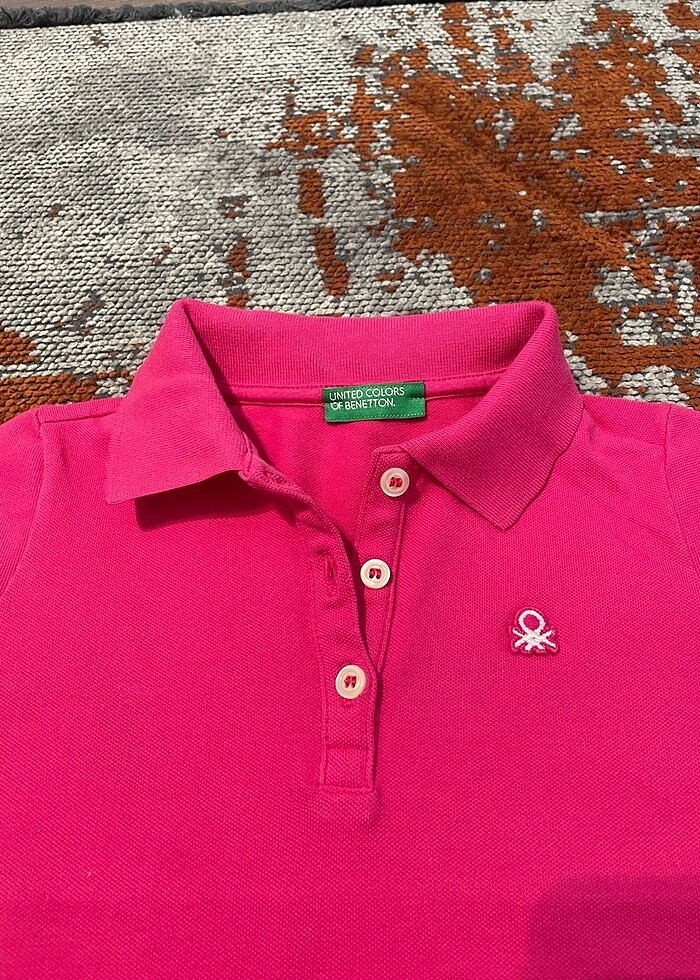 Benetton kız çocuk polo yaka tshirt - Görsel 3