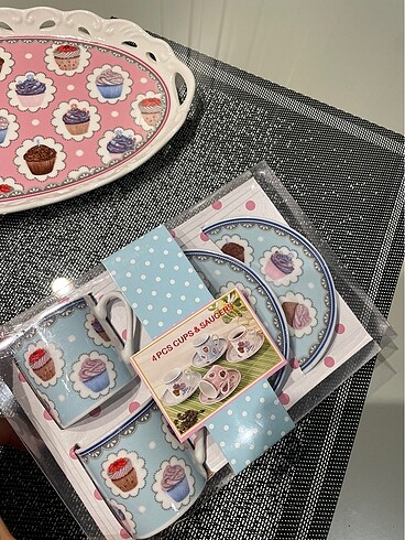 2 kişilik Türk kahvesi fincanı ve takım tepsisi - Görsel 2