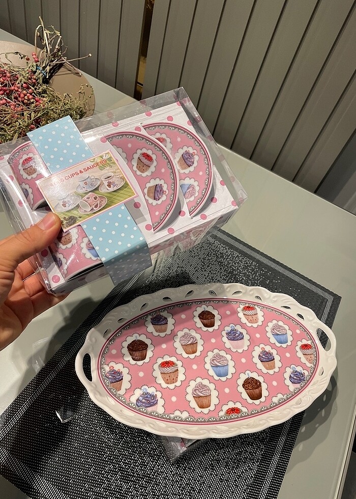 2 kişilik Türk kahvesi fincanı ve takım tepsisi - Görsel 4