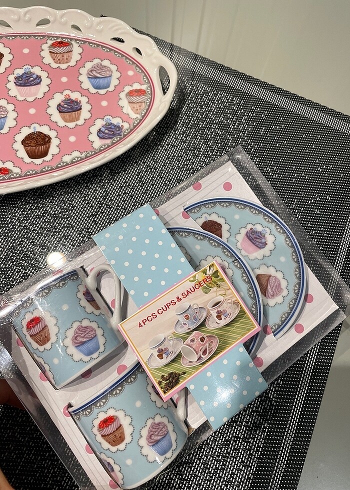 2 kişilik Türk kahvesi fincanı ve takım tepsisi - Görsel 2