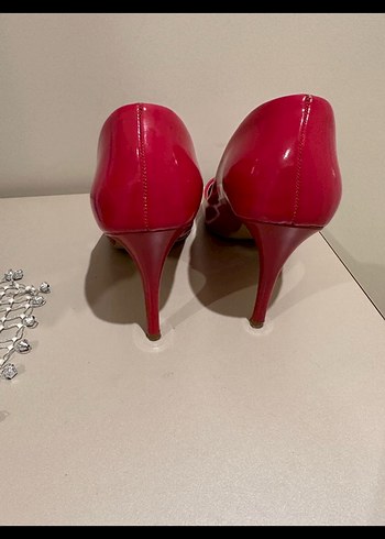 37 Beden Klasik koyu pembe Stiletto Topuklu Kadın Ayakkabı