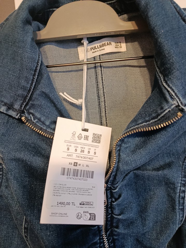 Fermuarlı Kolsuz Mavi Denim Ceket - Görsel 3