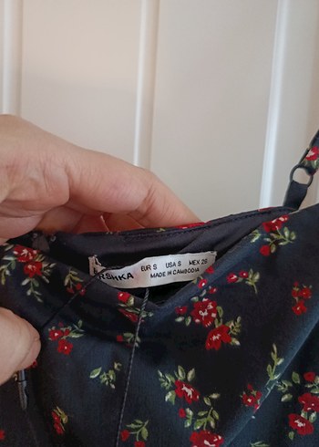 Bershka Çiçekli Askılı Midi Elbise - Görsel 2