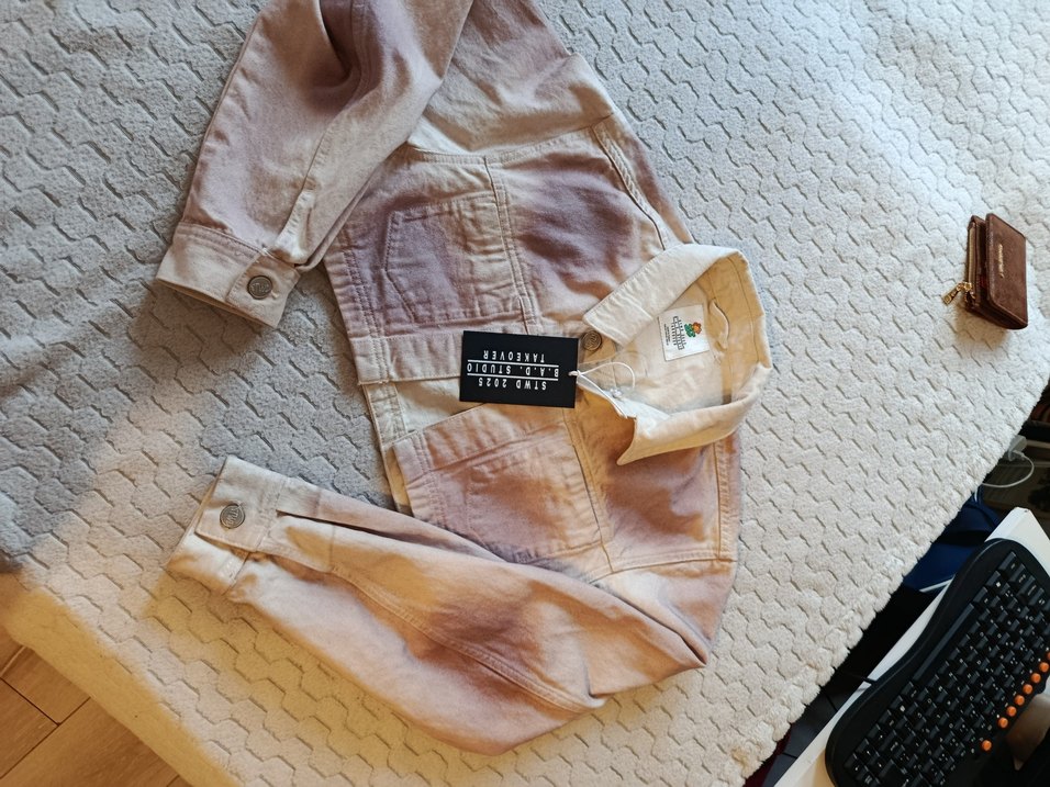 Pull&bear pembe kot ceket - Görsel 4