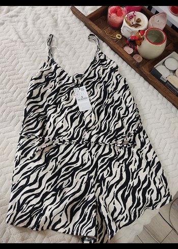 Stradşvarius Zebra Desenli Mini Askılı Elbise - Görsel 4