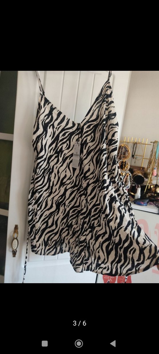 Stradşvarius Zebra Desenli Mini Askılı Elbise - Görsel 3