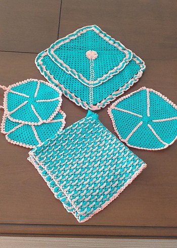 Vintage mutfak el örgüsü takımı - Görsel 6