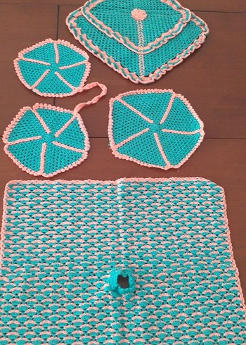 Vintage mutfak el örgüsü takımı - Görsel 3