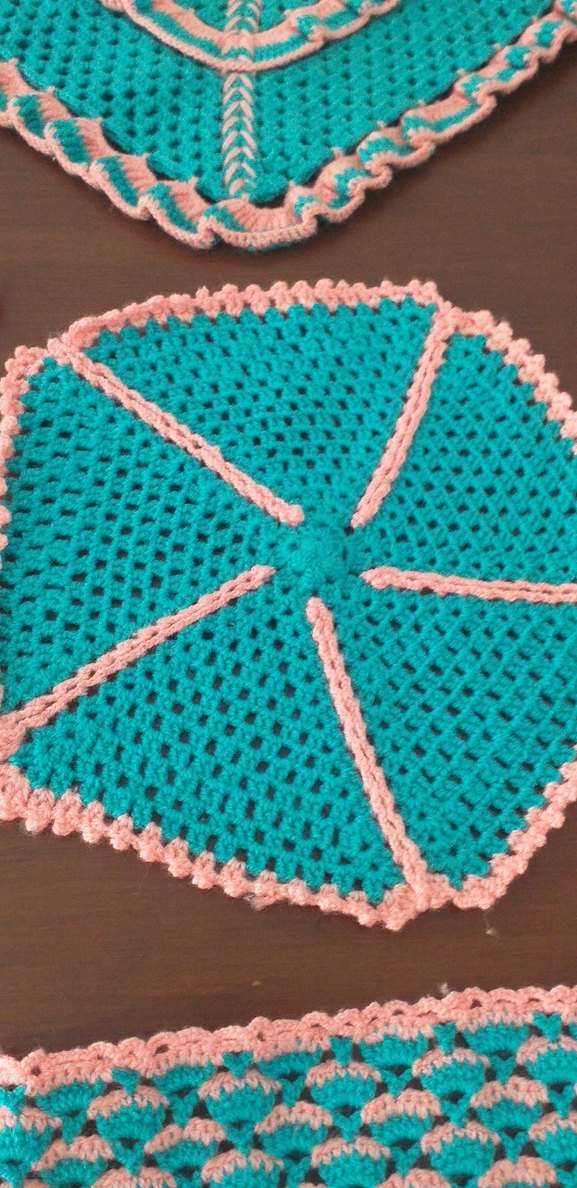 Vintage mutfak el örgüsü takımı - Görsel 5