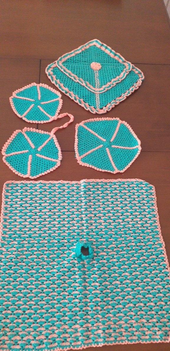 Vintage mutfak el örgüsü takımı - Görsel 3