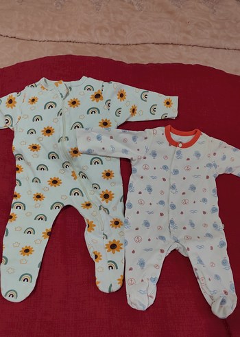 Çiçek ve Gökkuşağı Desenli Bebek Tulumları - Görsel 2