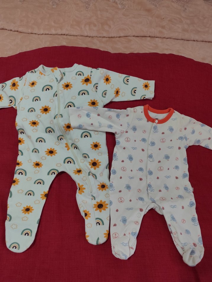 Çiçek ve Gökkuşağı Desenli Bebek Tulumları - Görsel 2