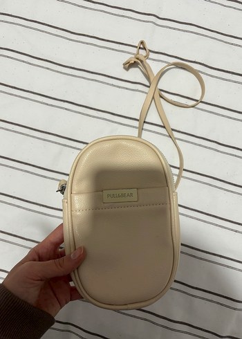 Pull and Bear Minimalist Krem Mini Capraz Canta