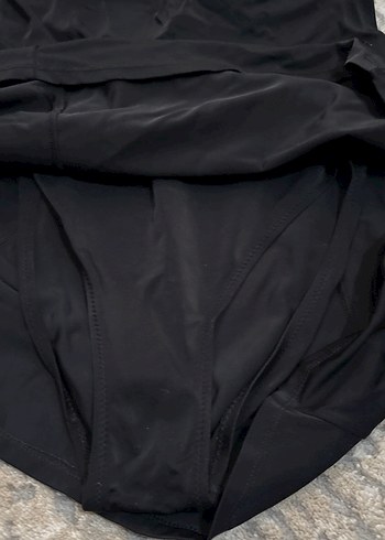 Siyah Midi Kolsuz Straplez Kadın Elbise - Görsel 2