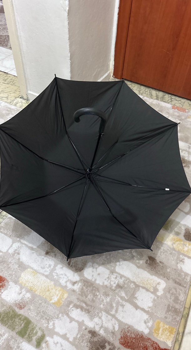 Kadın Siyah Gotik Drapeli Şemsiye - Görsel 2