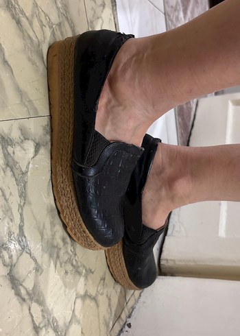 Kahverengi Yılan Desenli Dolgu Topuklu Kadın Espadril - Görsel 2