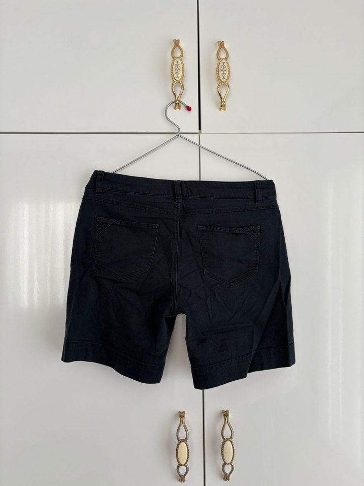 Kadın Siyah Mini Denim Şort - Görsel 2