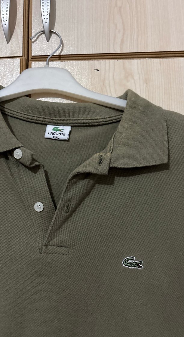 Erkek Haki Keten Polo Tişört - Görsel 2