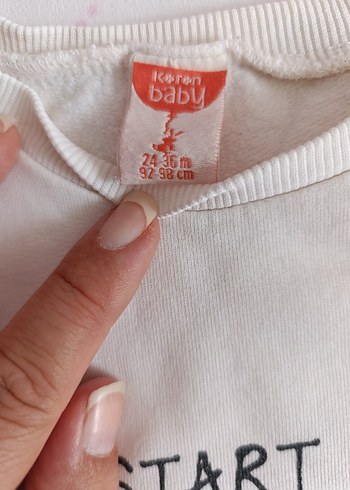 Kız Çocuk Beyaz Baskılı Pamuklu Sweatshirt - Görsel 3