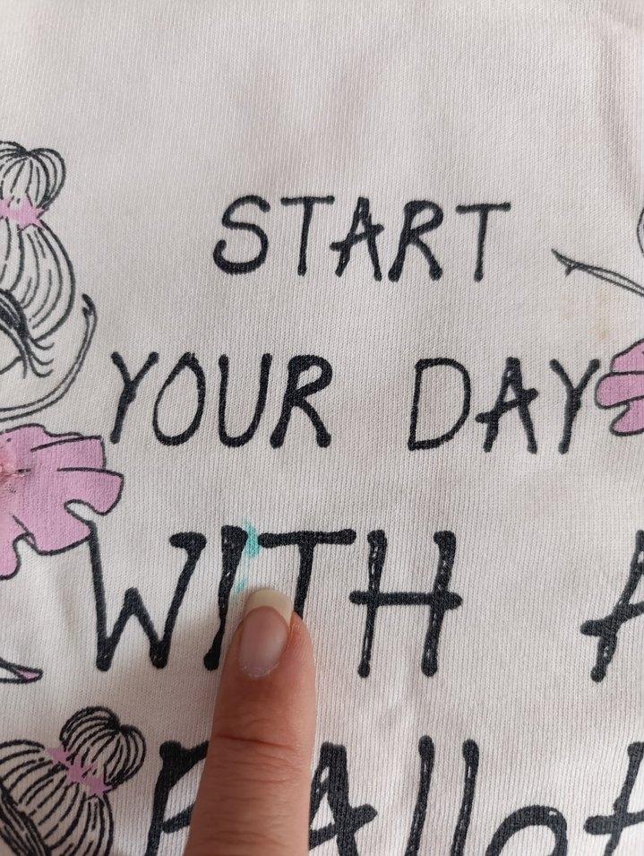 Kız Çocuk Beyaz Baskılı Pamuklu Sweatshirt - Görsel 5