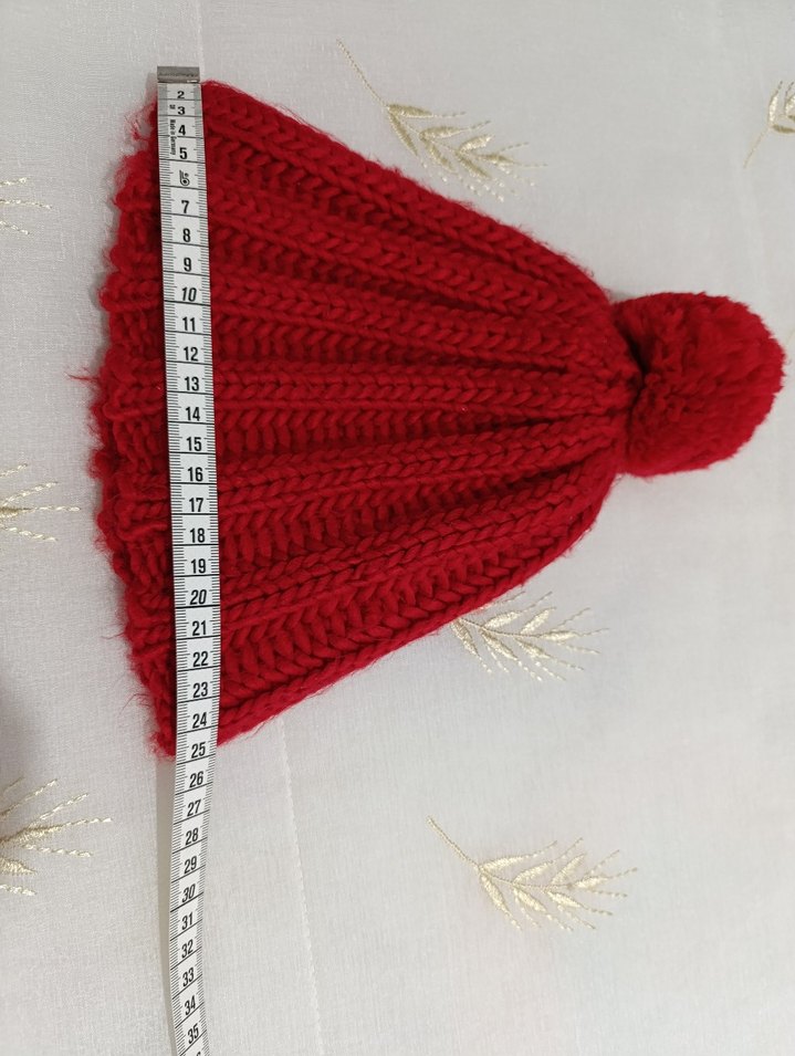 Kırmızı Örgü Kadın Bere - Görsel 3